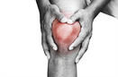 Knee pain stock image
