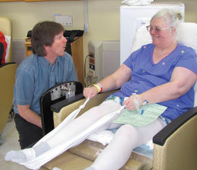 Patient receiving physical therapy treatment