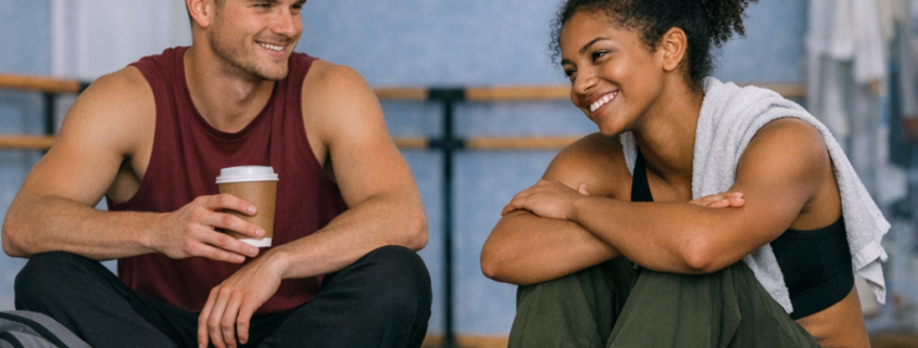 dancers sitting and talking in studio after practice